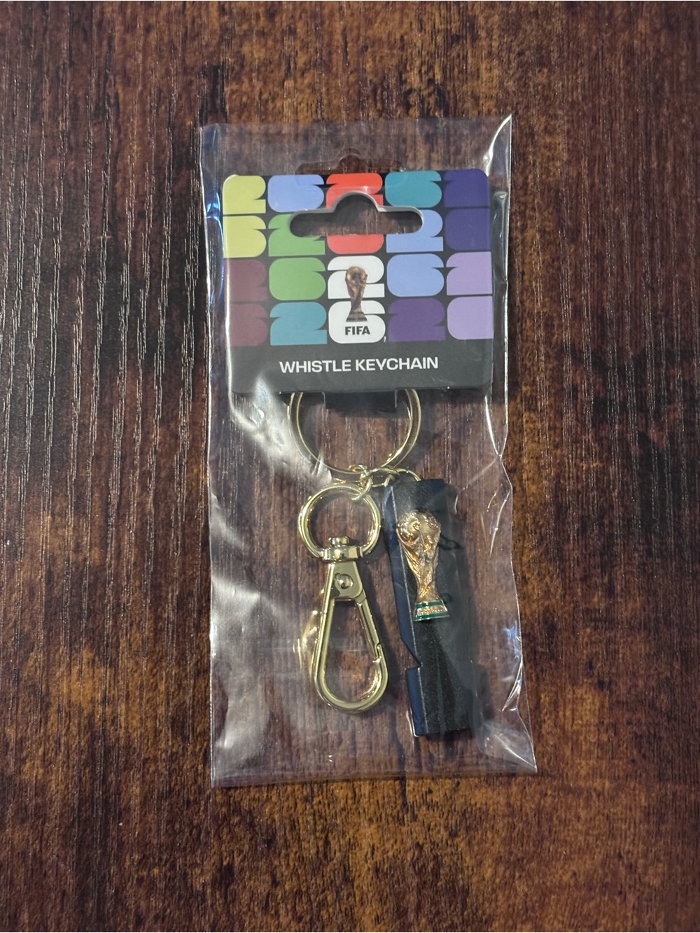 FIFA World Cup 2026 Whistle Keychain Official Soccer Detachable Hook Metal New